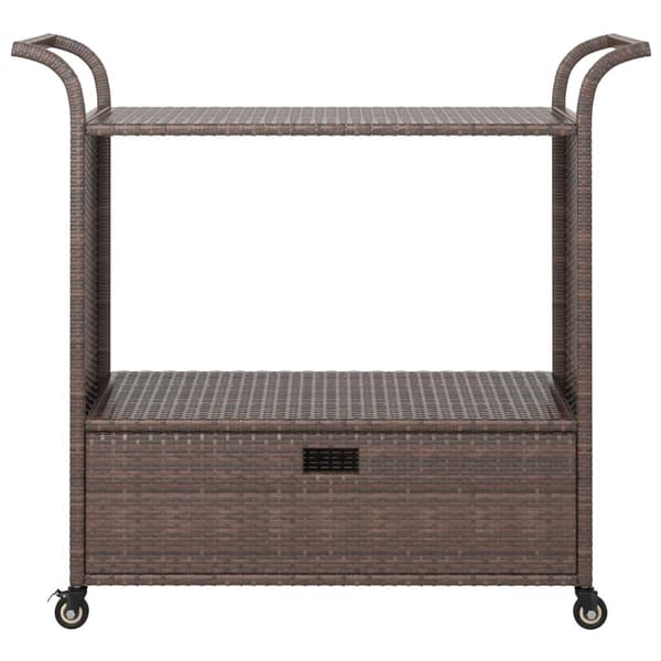vidaXL Serveringsvogn med skuff brun 100x45x97 cm polyrotting