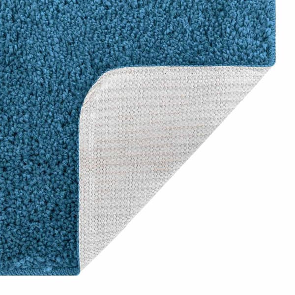 vidaXL Blå Mikrofiber 60 x 90 cm Badrumsmatta Rektangulär Modern