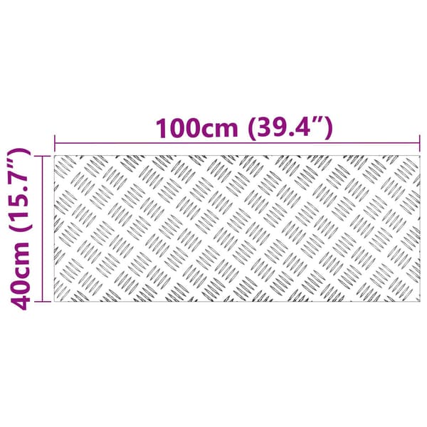 vidaXL Trinn Rektangulær 4 pcs sølv 100 x 40 cm Aluminium