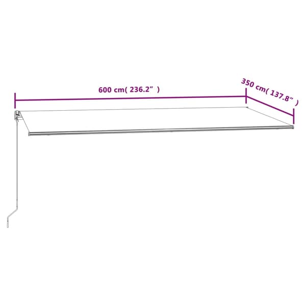 vidaXL Automatisk markis 600x350 cm gräddvit