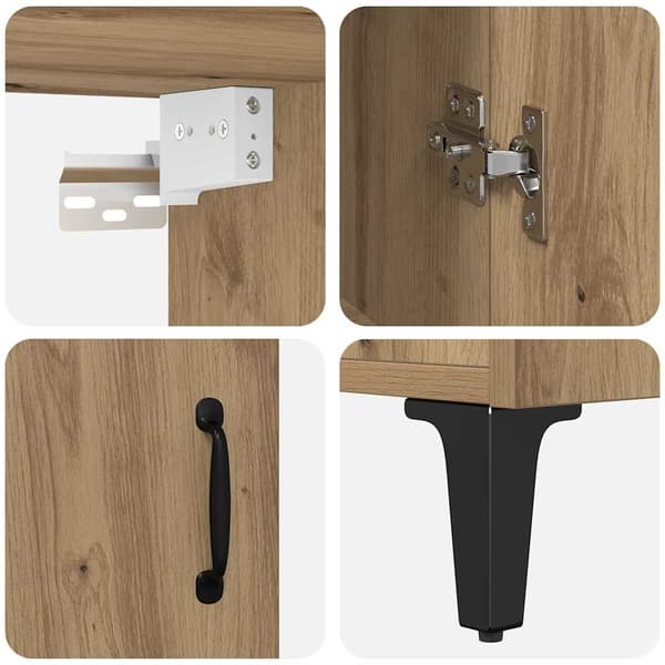 vidaXL Høyskap 2 pcs Artisan Eik Konstruert tre