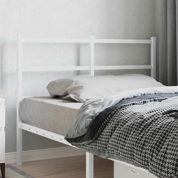 vidaXL Utskiftbar sengegavl i metall hvit 120 cm