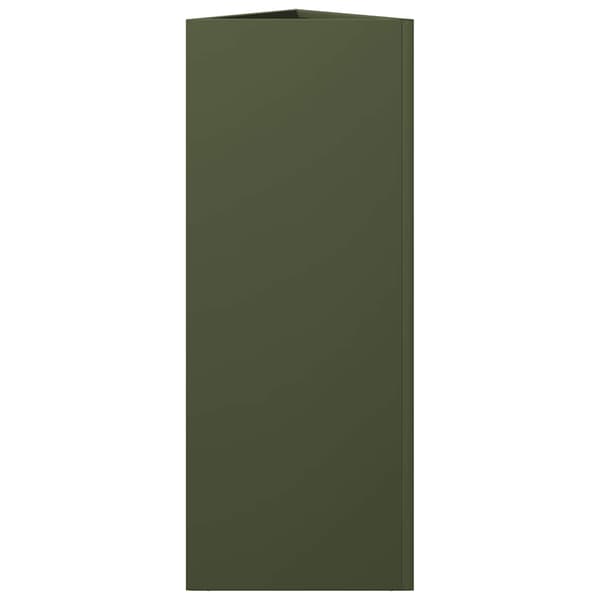 vidaXL Odlingslåda olivgrön triangulär 30x26x75 cm stål