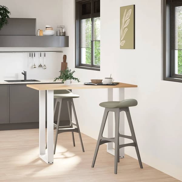 vidaXL Soffbordsben U-formade 2 st vit 50x(100-101) cm stål