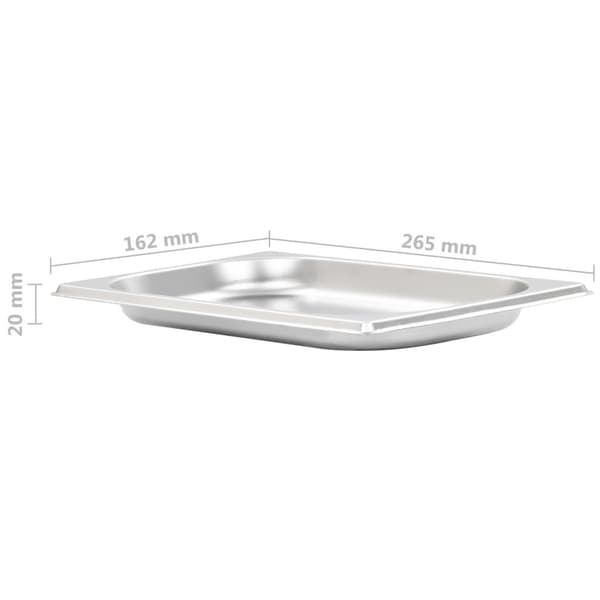 vidaXL Gastronormbeholdere 12 stk GN 1/4 20 mm rustfritt stål