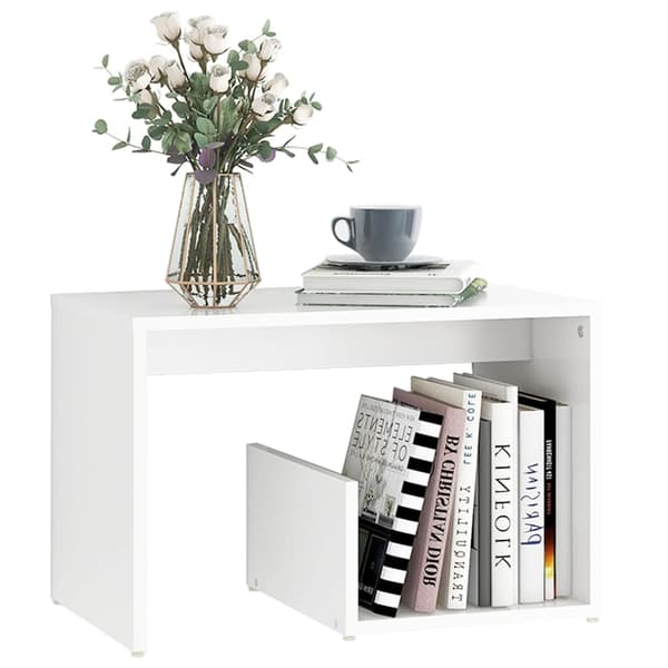 vidaXL Sidebord hvit 59x36x38 cm sponplate