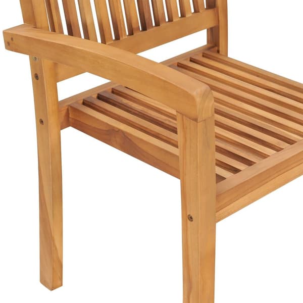vidaXL Stapelbara trädgårdsstolar med dynor 6 st massiv teak