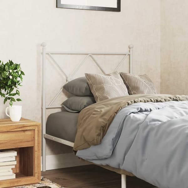 vidaXL Utskiftbar sengegavl i metall hvit 75 cm
