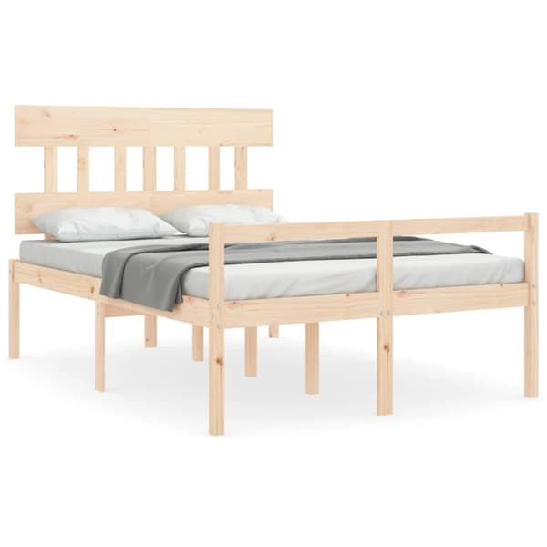 vidaXL Sengeramme med hodegavl 4FT small double heltre