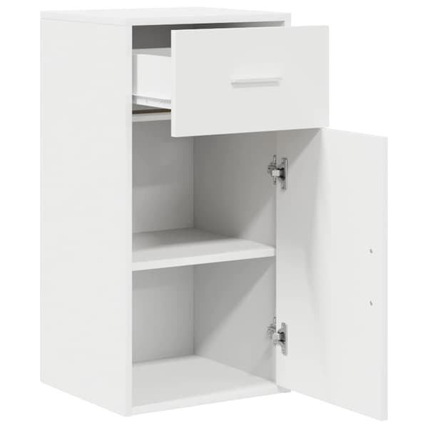 vidaXL Sideboard med låda Vit 38 x 34 x 75 cm