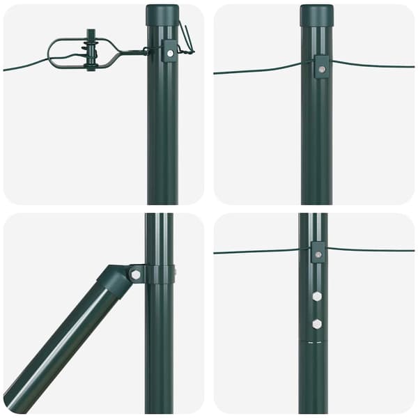 vidaXL Gjerdepåle 7 pcs grønn Stål