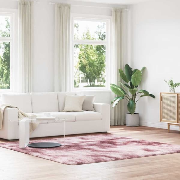 vidaXL Flossteppe med lang luv NAVARRA støvet rosa 240x240cm polyester