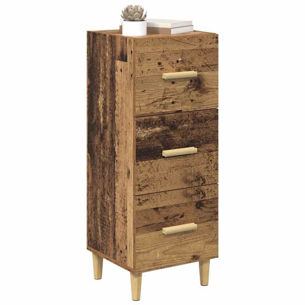 vidaXL Sideboard Gammalt trä 34.5 x 34 x 90 cm Konstruerat trä