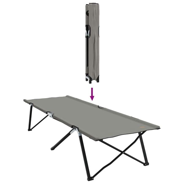 vidaXL Sammenleggbar camping seng 2 pcs Grå 206 x 76 x 74 cm