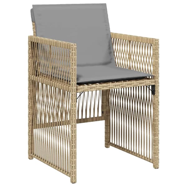 vidaXL Trädgårdsmöbelset 9 pcs Beige Pulverlackerat stål