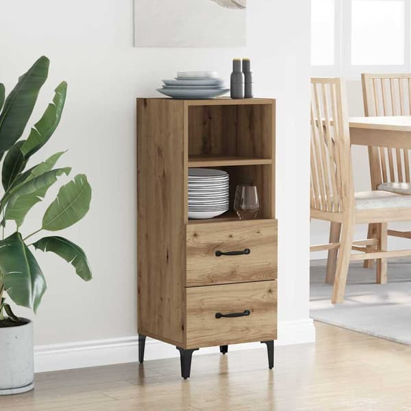 vidaXL Serviesskap artisan eik 34 x 34.5 x 90 cm Konstruert tre