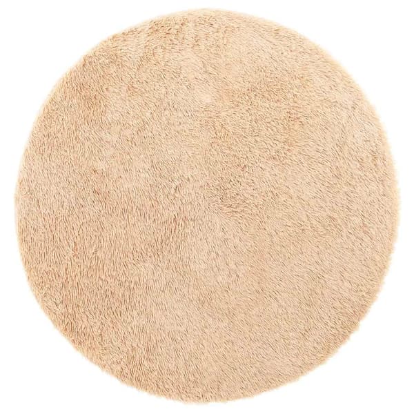 vidaXL Flossteppe med lang luv NAVARRA beige 160x160 cm polyester