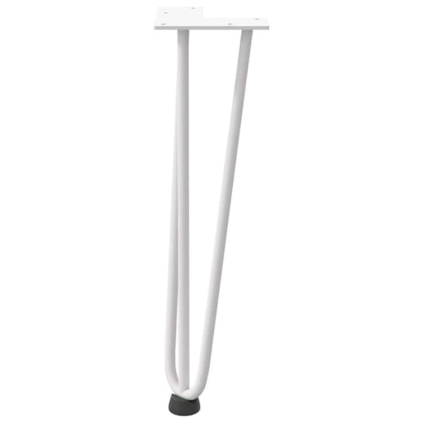 vidaXL Hårnålsformade bordsben 4 st vit 42 cm massivt stål