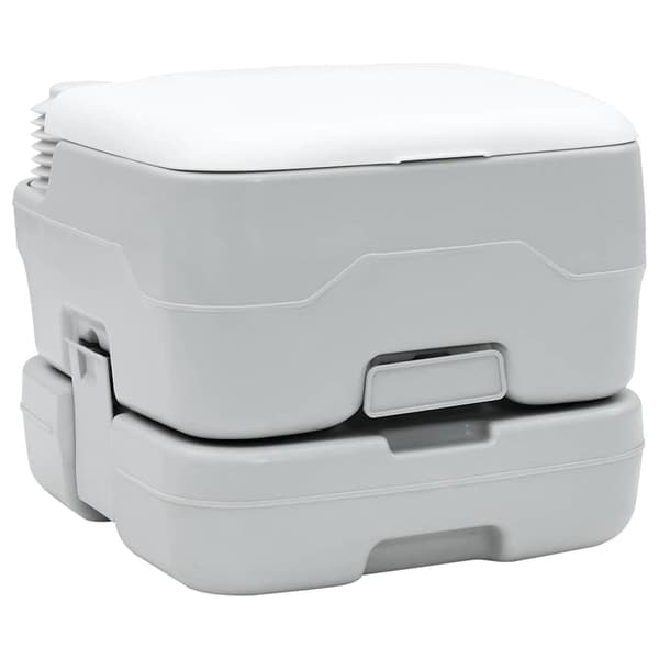 vidaXL Camping Toalett Set 2 pcs Grå og hvit Høy-densitet Polyetylen