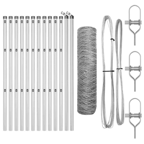vidaXL Gjerdepåle sølv 25 x 0,5 m (36 mm mesh) Stål