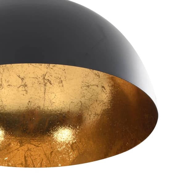 vidaXL Taklamper 2 stk svart og gull halvkuleformet E27