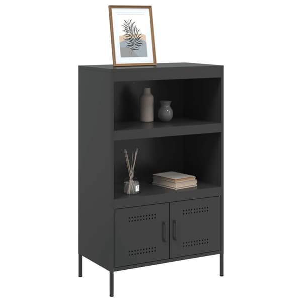 vidaXL Highboard svart 68x39x113 cm stål