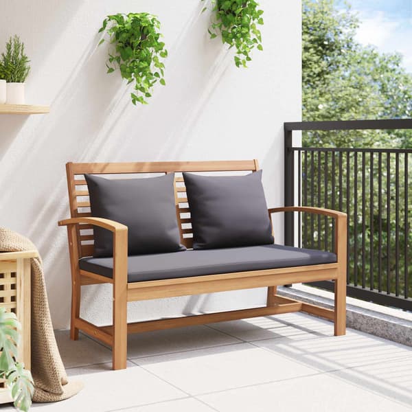 vidaXL Trädgårdsoffset 2 pcs Naturfärg Massivt teakträ