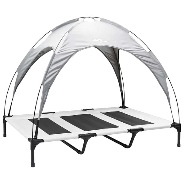vidaXL Hundsäng Silvergrå 122 x 93 x 106,5 cm Stål