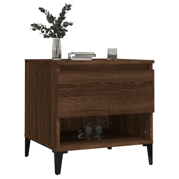 vidaXL Sidebord brun eik 50x46x50 cm konstruert tre