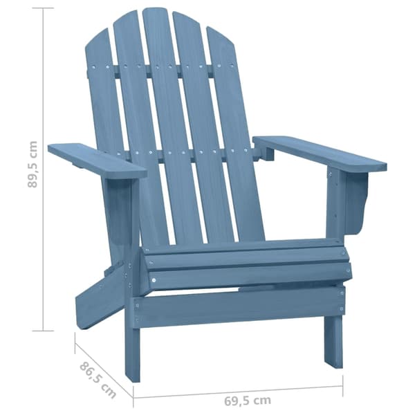 vidaXL Adirondackstol massivt granträ blå