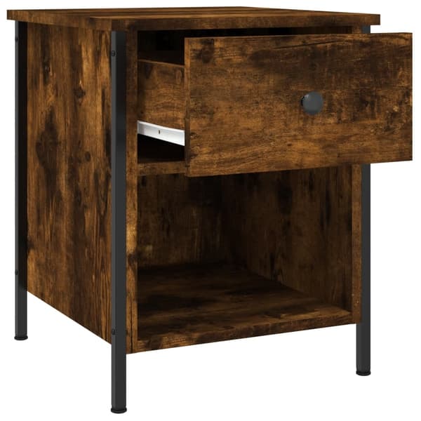 vidaXL Nattbord røkt eik 40x42x50 cm konstruert tre