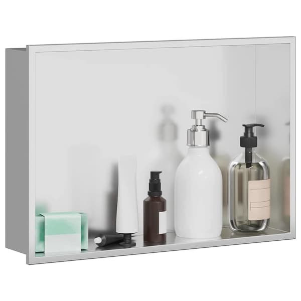 vidaXL Dusjniche sølv 45 x 30 x 9.5 cm Rustfritt Stål