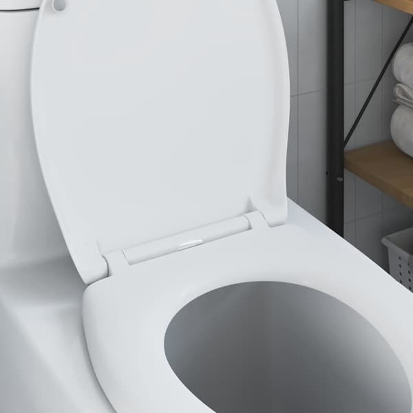 vidaXL Vit Plast Standard Stabil Standard toalettlock Oval