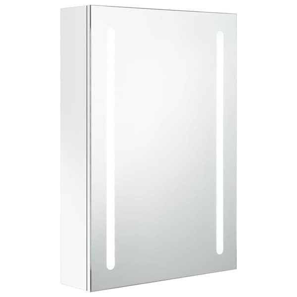 vidaXL LED-speilskap til bad blank hvit 50x13x70 cm