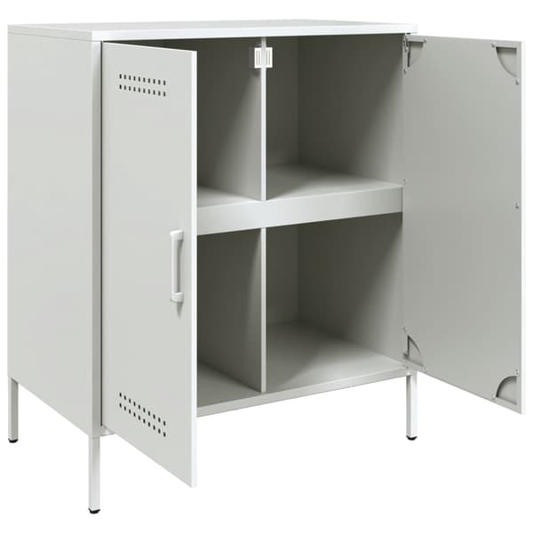 vidaXL Skänk vit 68x39x79 cm stål