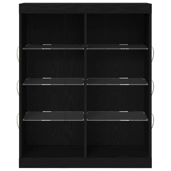 vidaXL LED sideboard Svart Eik 41 x 37 x 100 cm Konstruert tre