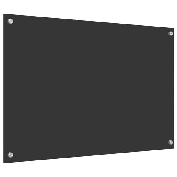 vidaXL Köksskydd Mörkgrå 90 x 60 cm härdat glas
