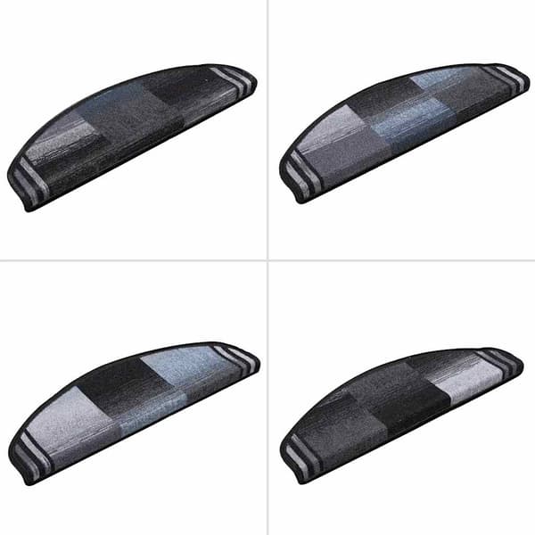 vidaXL Selvklebende trappematter 10 stk 65x21x4 cm svart og grå