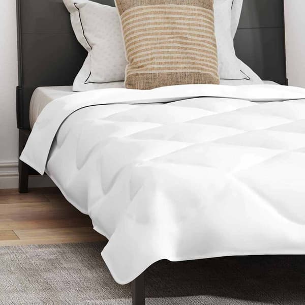 vidaXL Duntäcke med kudde med kudde 2 pcs Vit Mikrofiber