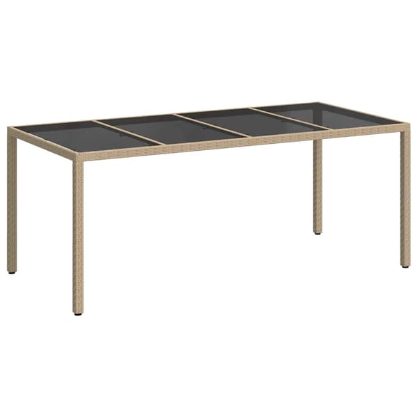 vidaXL Hagebord Beige 190 x 90 x 75 cm polyrotting