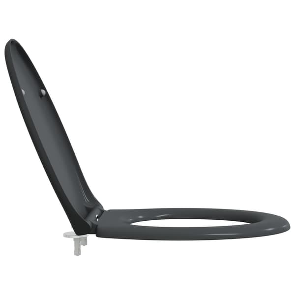 vidaXL Antracit Duroplast Standard Toalettsits Oval Samtida
