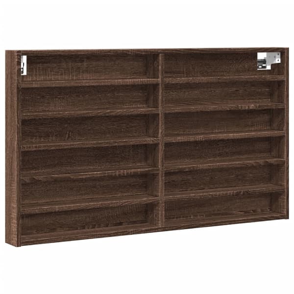 vidaXL Hyller brun eik 100x8,5x58 cm konstruert tre