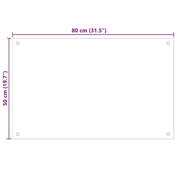 vidaXL Stänkskydd transparent 80x50 cm härdat glas