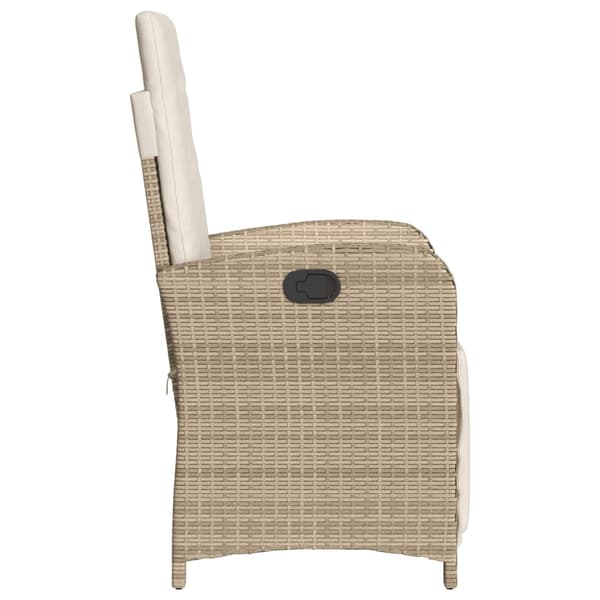 vidaXL Bistrogrupp med dynor 3 delar beige konstrotting