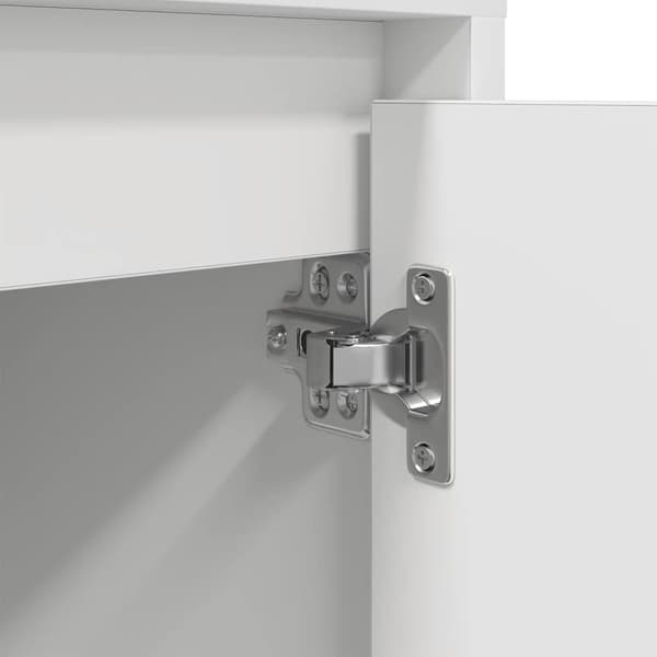 vidaXL Nattskap med LED-lys Hvit 38x34x50 cm
