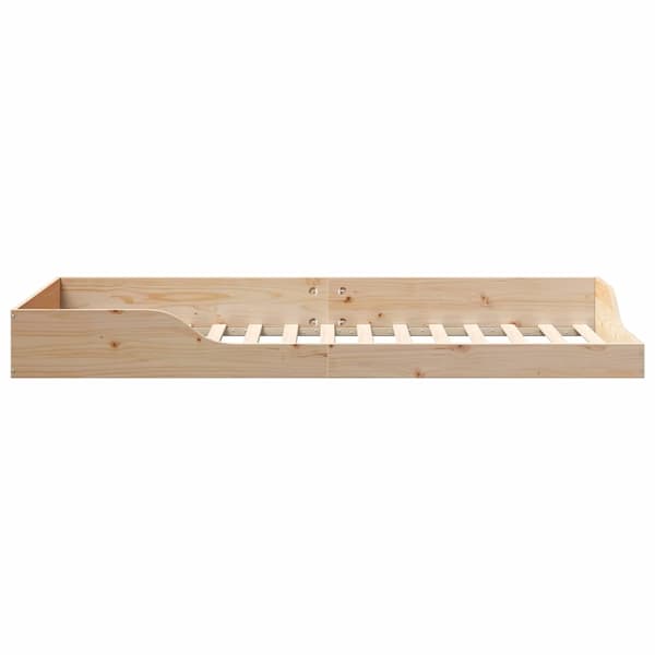 vidaXL Sängram Brun 90 x 220 cm Massiv furu