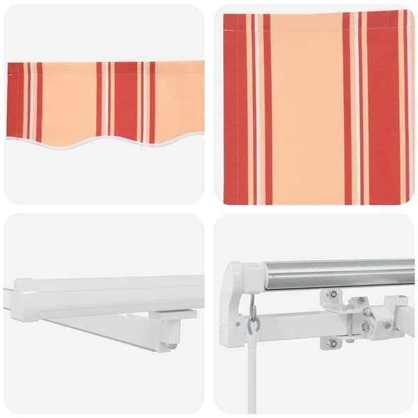 vidaXL Utfällbar markis Gul och Orange 600 × 300 cm Tyger och Stål
