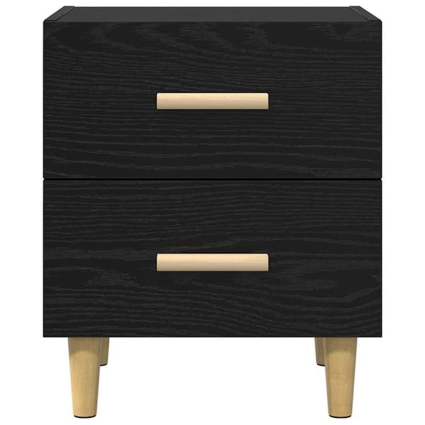 vidaXL Sengeskap 2 pcs Svart Eik 40 x 35 x 47.5cm Konstruert tre