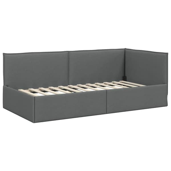 vidaXL Hörnssängram Mörkgrå 100 x 200 cm tyg