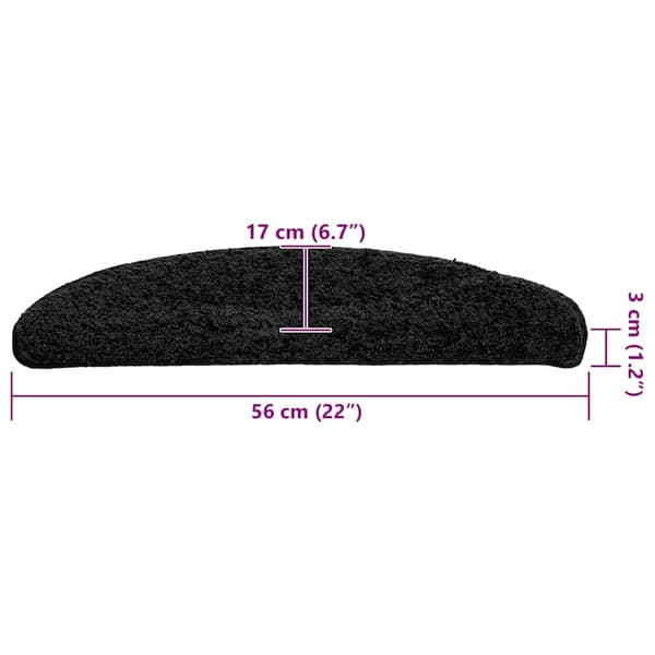 vidaXL Trappmattor 20 st svart 56x17x3 cm